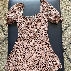 Pink leopard print Reformation mini dress